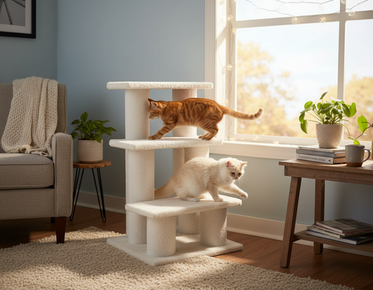 3-Step Wooden Pet Stairs Ramp – Safe & Durable for Cats & Dogs