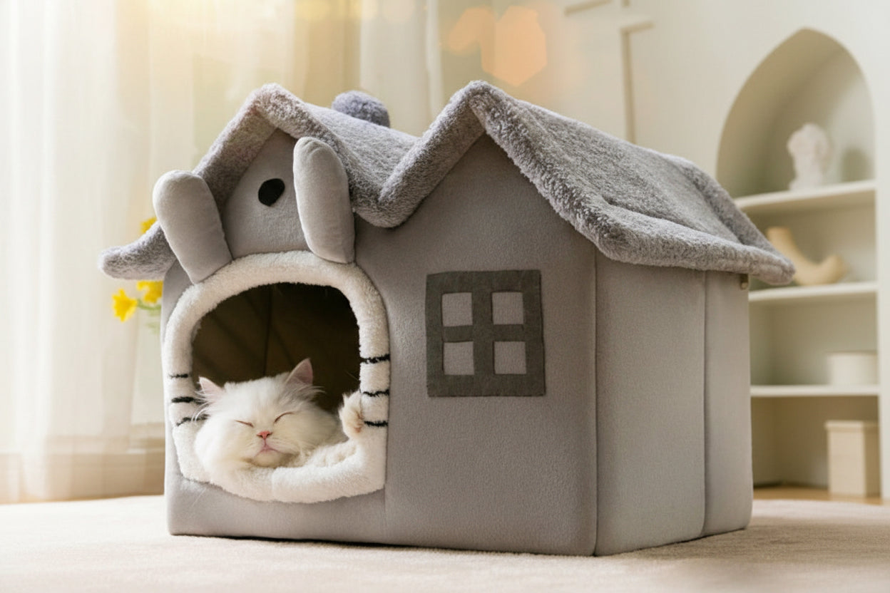 Removable Roof Plush Pet House