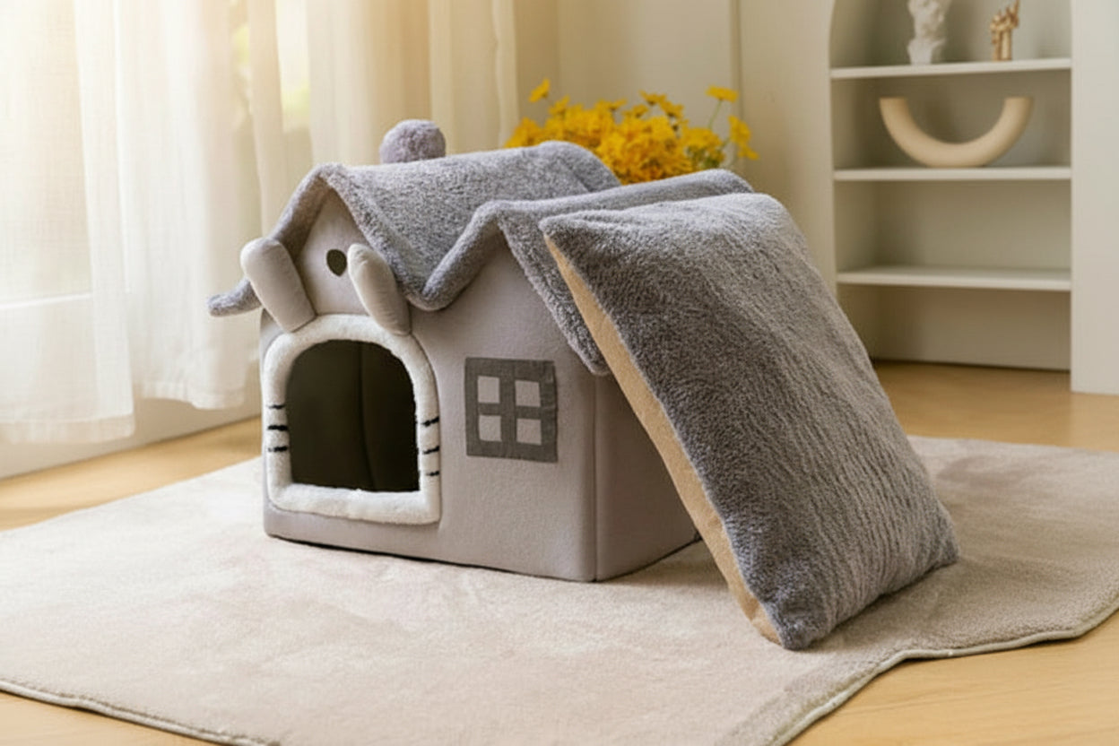 Removable Roof Plush Pet House