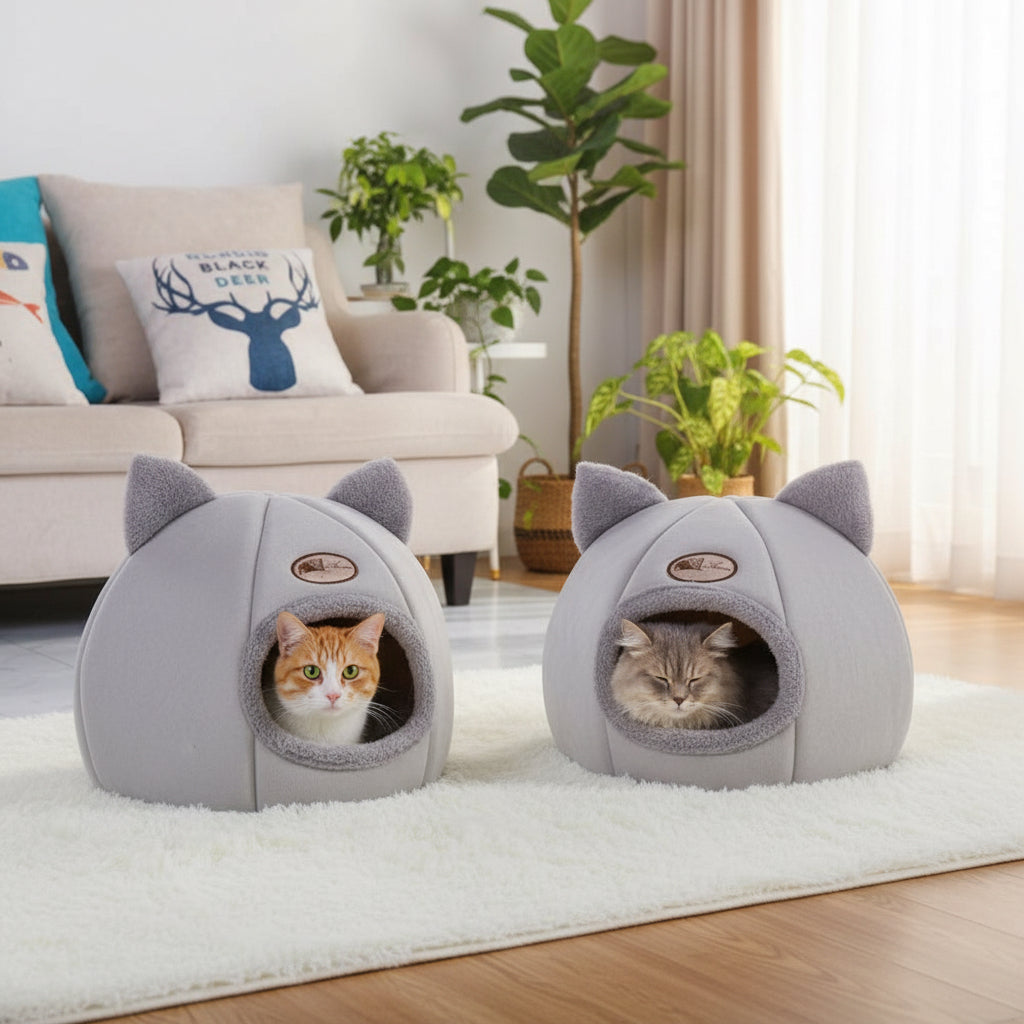 Cozy Cat Bed Cave – Soft Warm Pet House for Cats & Small Dogs