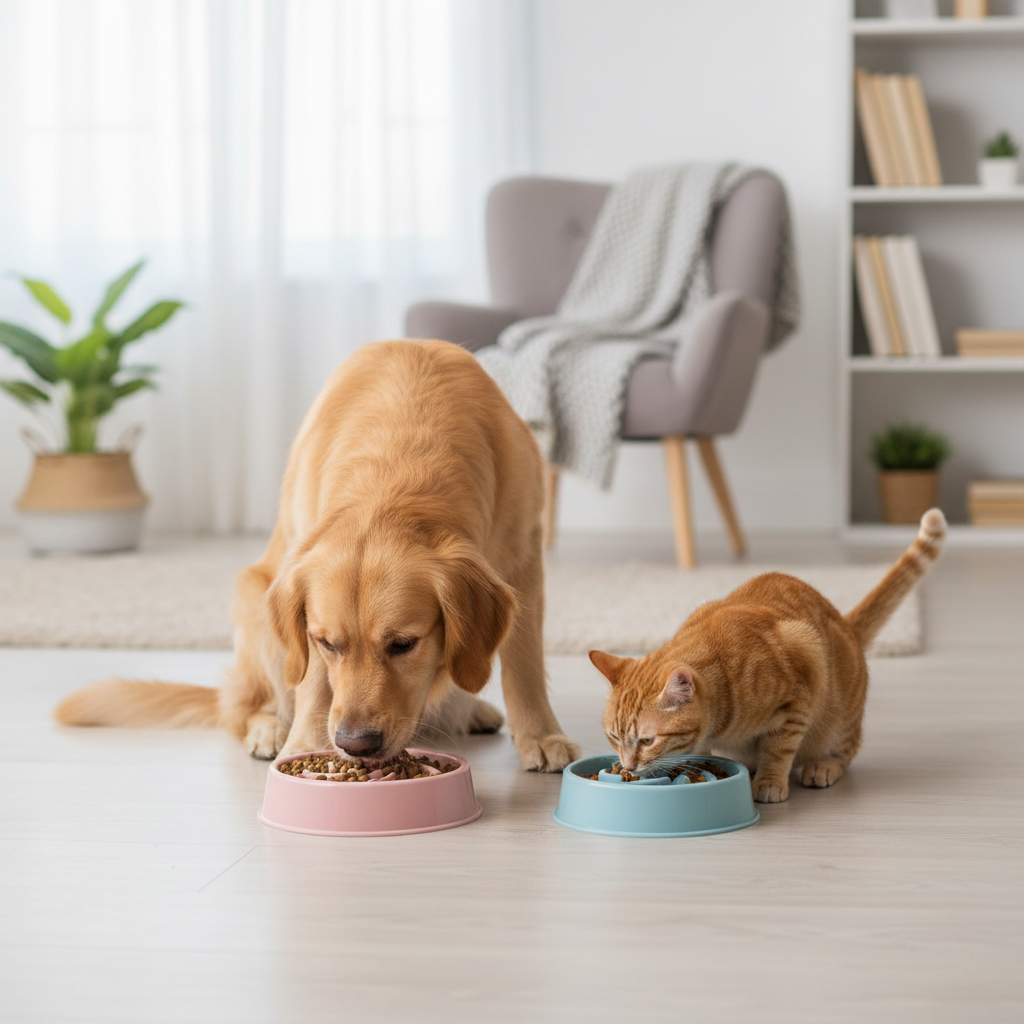 Choke-Free Slow Feeder Bowl – Healthy Eating for Dogs & Cats