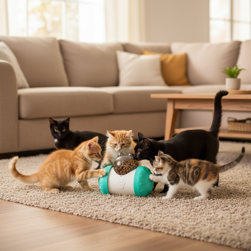 Interactive Slow Feeder Ball for Dogs & Cats – Treat Dispensing Fun Toy