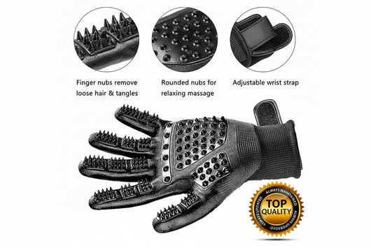 Pet Grooming Gloves – Deshedding & Massaging for Cats & Dogs