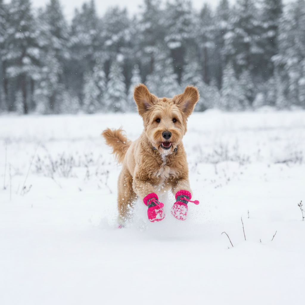 Dogs Winter Warm Shoes 4 PCS Set