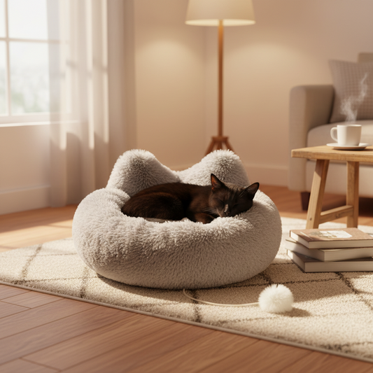 Cozy Plush Pet Bed – Soft, Snuggly Bed for Cats & Small Dogs