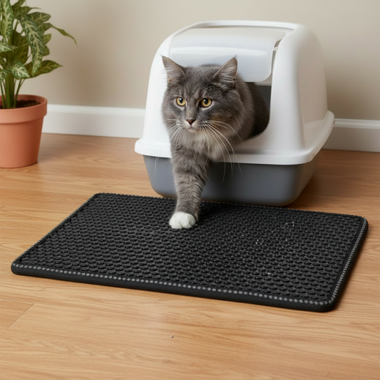 Double-Layer Cat Litter Mat – Traps Scattered Litter Easily